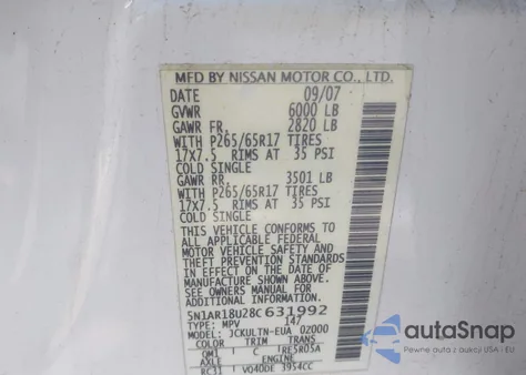 2008 Nissan Pathfinder Se from USA, damaged, VIN 5N1AR18U28C631992